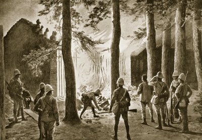 The Destruction of a Chinese Temple on the Bank of the Pei-Ho by Amedee Forestier